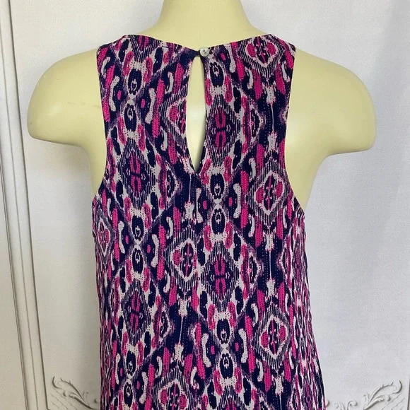 Express Colorful Mixed Print Ikat Semi Sheer Lined Maxi Dress Size XS Sleeveless - Picture 4 of 5